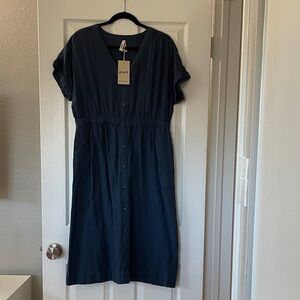 Pact Women's NWT Deep Blue Midi Dress